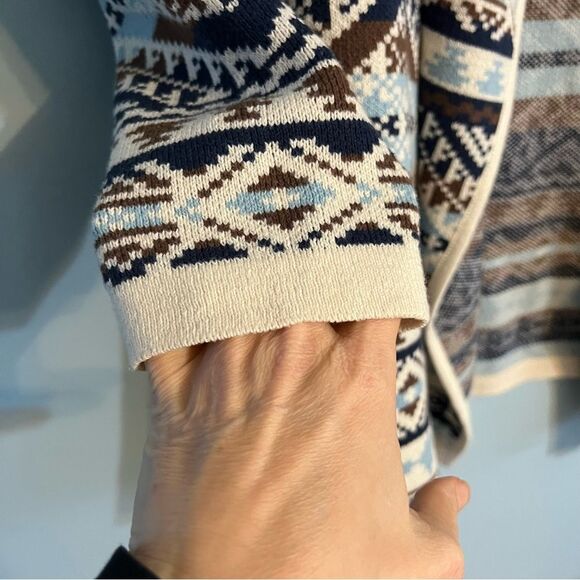 Lucky Brand Open-Front Aztec Print Cardigan Women’s Sz Medium - Picture 9 of 14